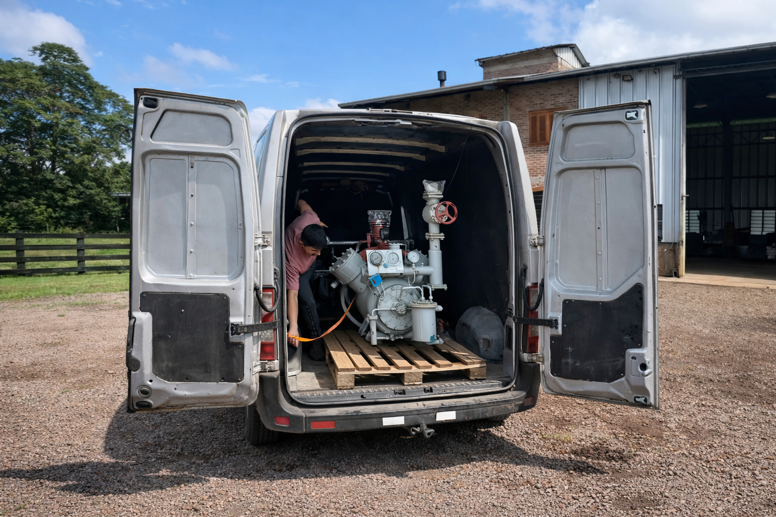 Transporte de máquinas e equipamentos em vans e caminhões - EMV Transportadora